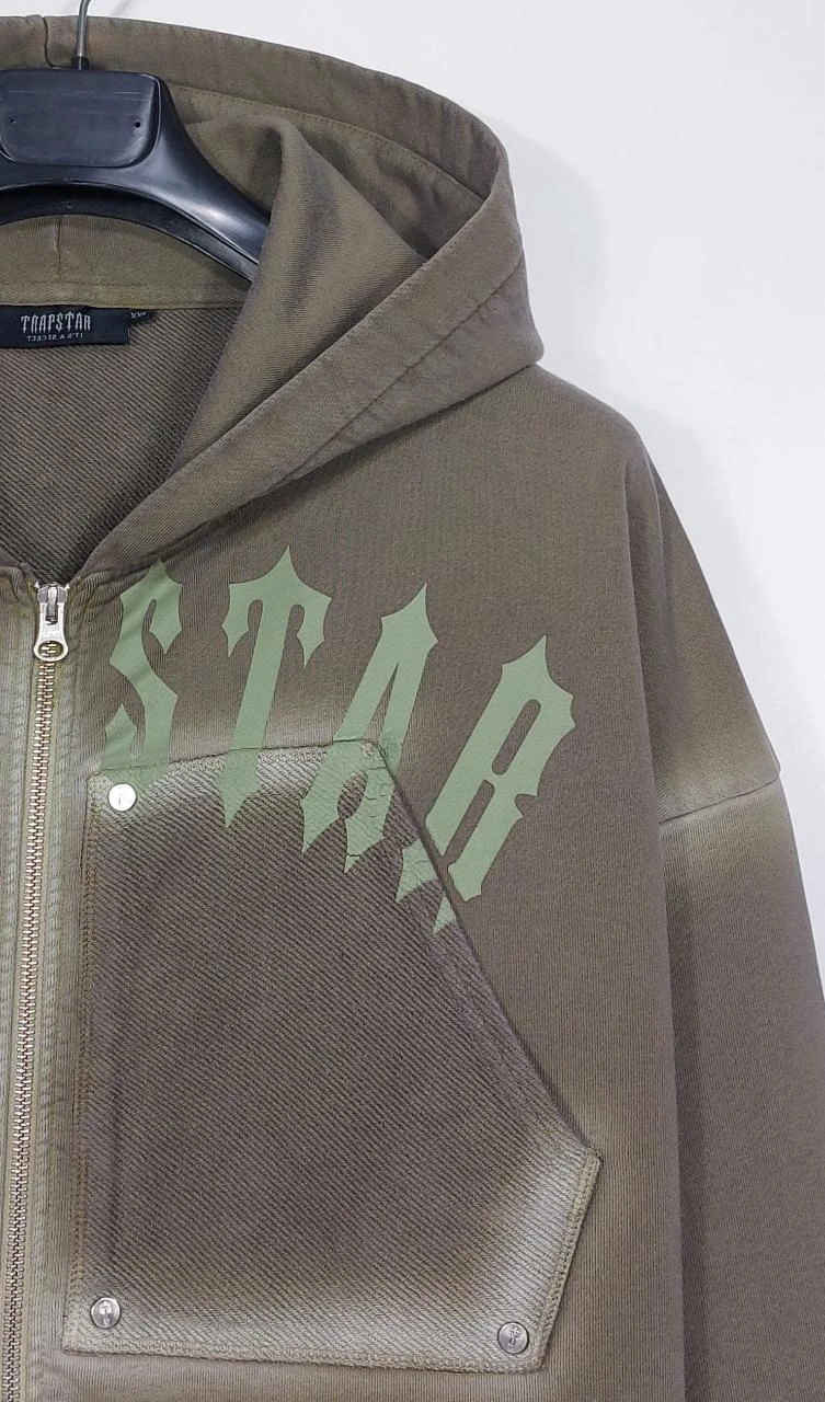 Trapstar spray paint hoodie - khaki XXL – photo 6